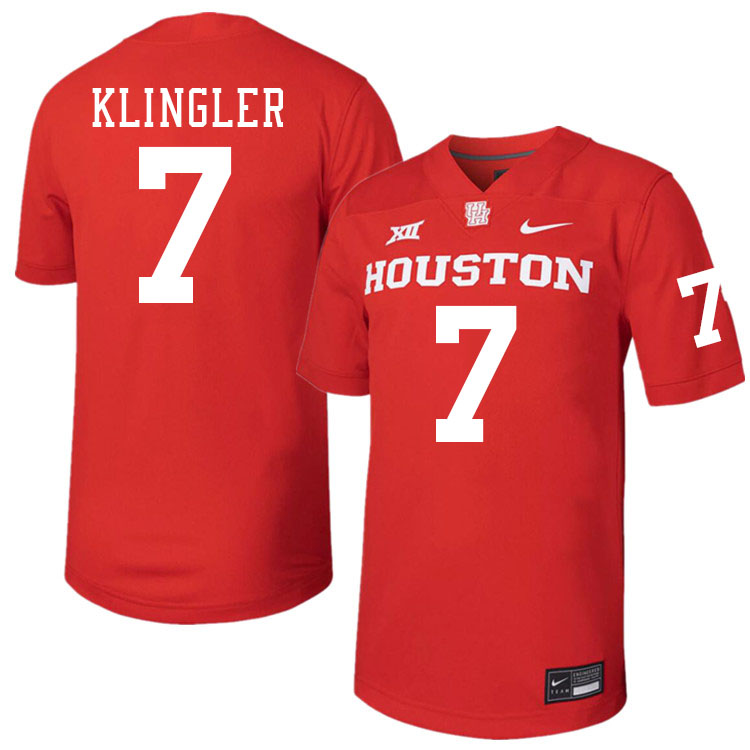 Houston Cougars #7 David Klingler College Football Jerseys Stitched Sale-Red